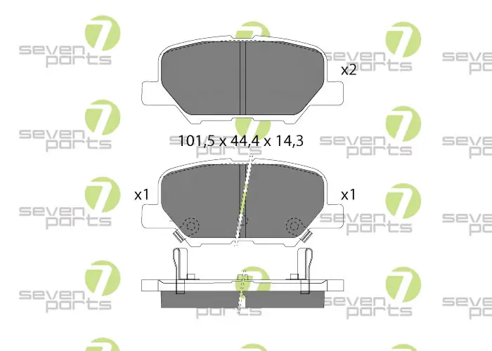 7 SEVEN PARTS fékbetétkészlet, tárcsafék - SVP28620 - TothCarparts