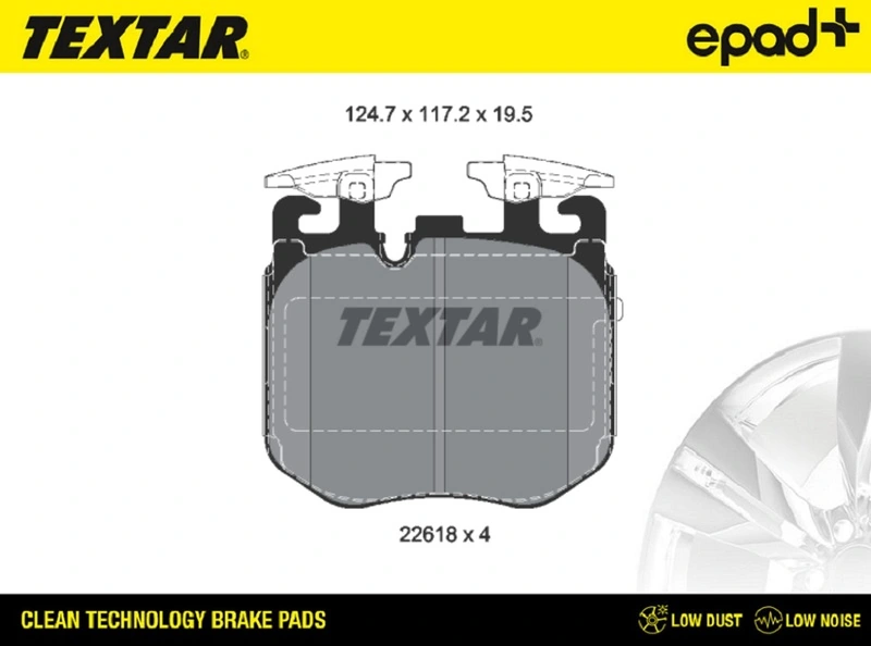 TEXTAR fékbetétkészlet, tárcsafék - 2261801CP - TothCarparts