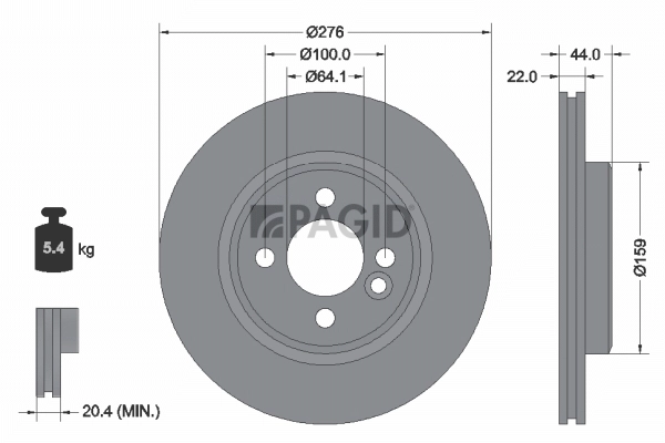 PAGID féktárcsa - 55624NC - TothCarparts