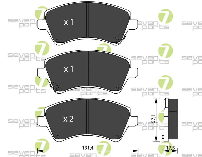7 SEVEN PARTS fékbetétkészlet, tárcsafék - SVP21130 - TothCarparts