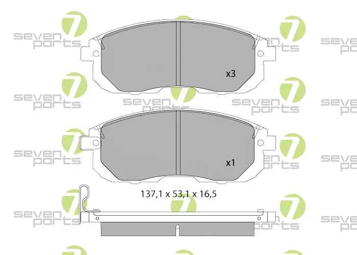 7 SEVEN PARTS fékbetétkészlet, tárcsafék - SVP26020 - TothCarparts