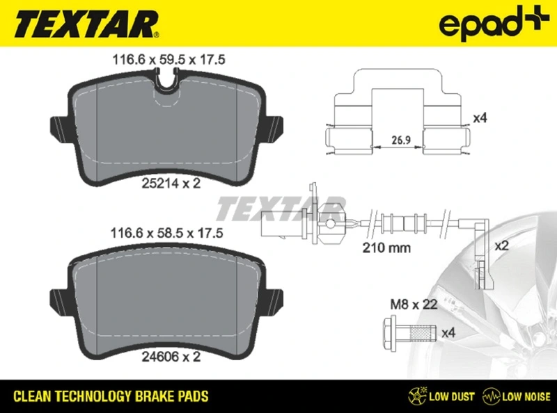 TEXTAR fékbetétkészlet, tárcsafék - 2521403CP - TothCarparts