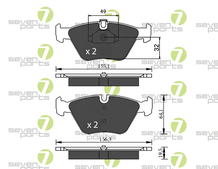 7 SEVEN PARTS fékbetétkészlet, tárcsafék - SVP23011 - TothCarparts