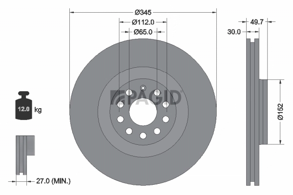PAGID féktárcsa - 54206NHC - TothCarparts