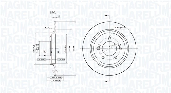 MAGNETI MARELLI féktárcsa - 360406207601 - TothCarparts