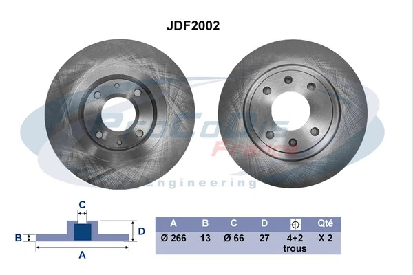 PROCODIS FRANCE féktárcsa - JDF2002 - TothCarparts