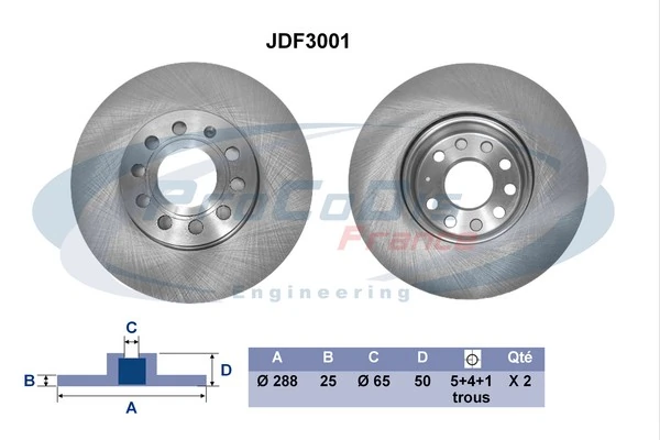 PROCODIS FRANCE féktárcsa - JDF3001 - TothCarparts