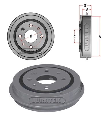 JURATEK fékdob - JDR018 - TothCarparts