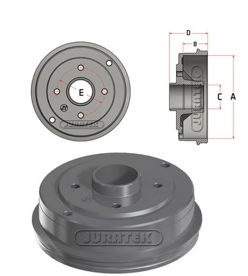 JURATEK fékdob - JDR085 - TothCarparts