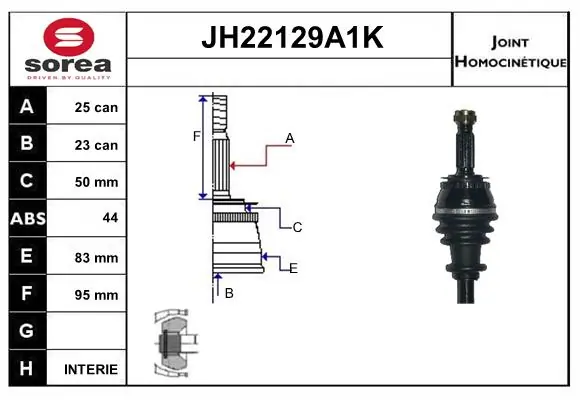 SERA csuklókészlet, hajtótengely - JH22129A1K - TothCarparts