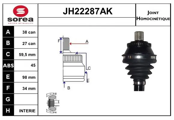 SNRA csuklókészlet, hajtótengely - JH22287AK - TothCarparts