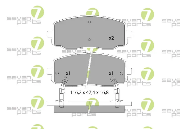 7 SEVEN PARTS fékbetétkészlet, tárcsafék - SVP22950 - TothCarparts