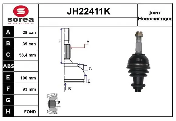 SERA csuklókészlet, hajtótengely - JH22411K - TothCarparts
