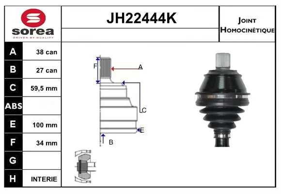 SNRA csuklókészlet, hajtótengely - JH22444K - TothCarparts