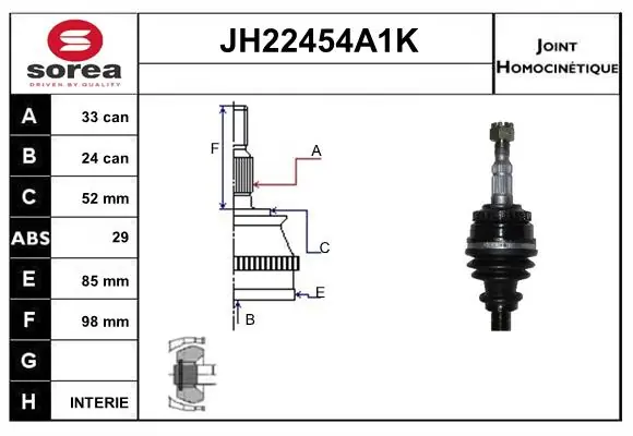SNRA csuklókészlet, hajtótengely - JH22454A1K - TothCarparts