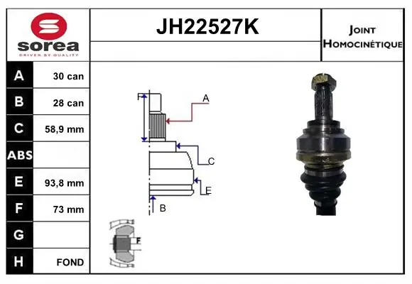 SNRA csuklókészlet, hajtótengely - JH22527K - TothCarparts