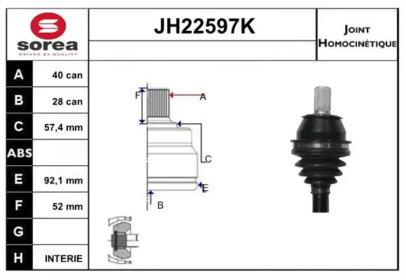 SNRA csuklókészlet, hajtótengely - JH22597K - TothCarparts