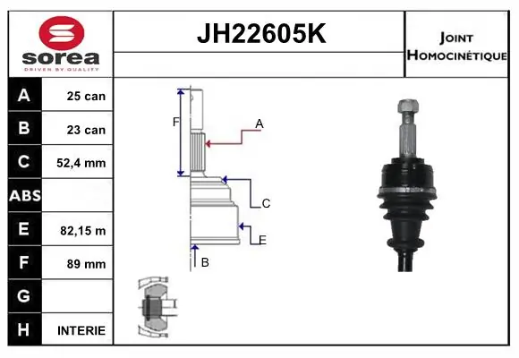 SERA csuklókészlet, hajtótengely - JH22605K - TothCarparts