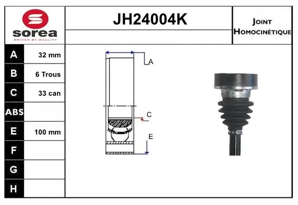 SERA csuklókészlet, hajtótengely - JH24004K - TothCarparts