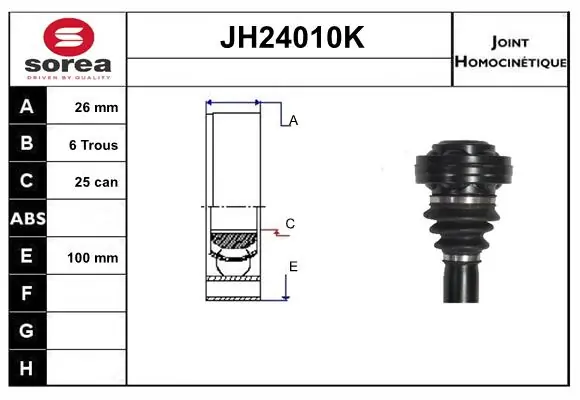 SERA csuklókészlet, hajtótengely - JH24010K - TothCarparts