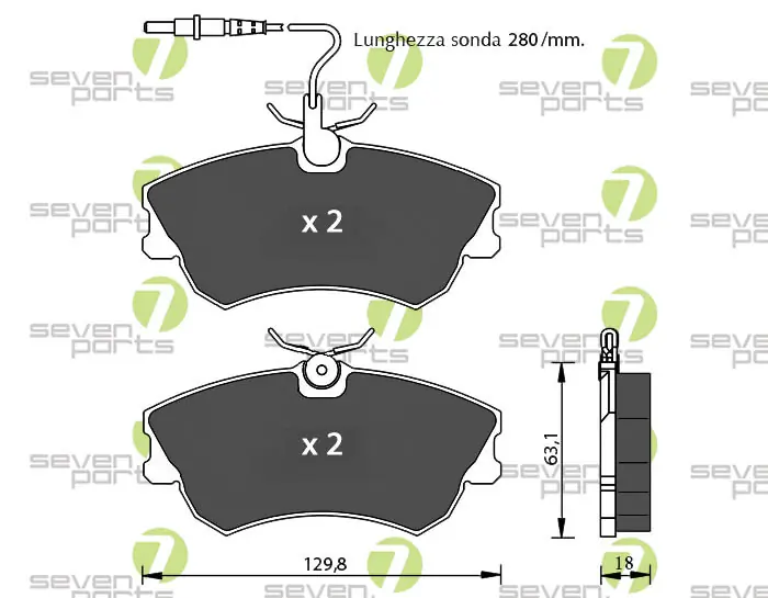 7 SEVEN PARTS fékbetétkészlet, tárcsafék - SVP19600 - TothCarparts