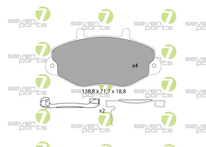 7 SEVEN PARTS fékbetétkészlet, tárcsafék - SVP14991 - TothCarparts