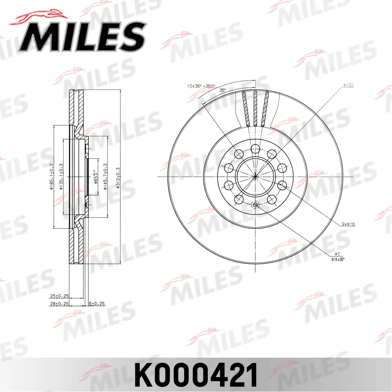 MILES féktárcsa - K000421 - TothCarparts