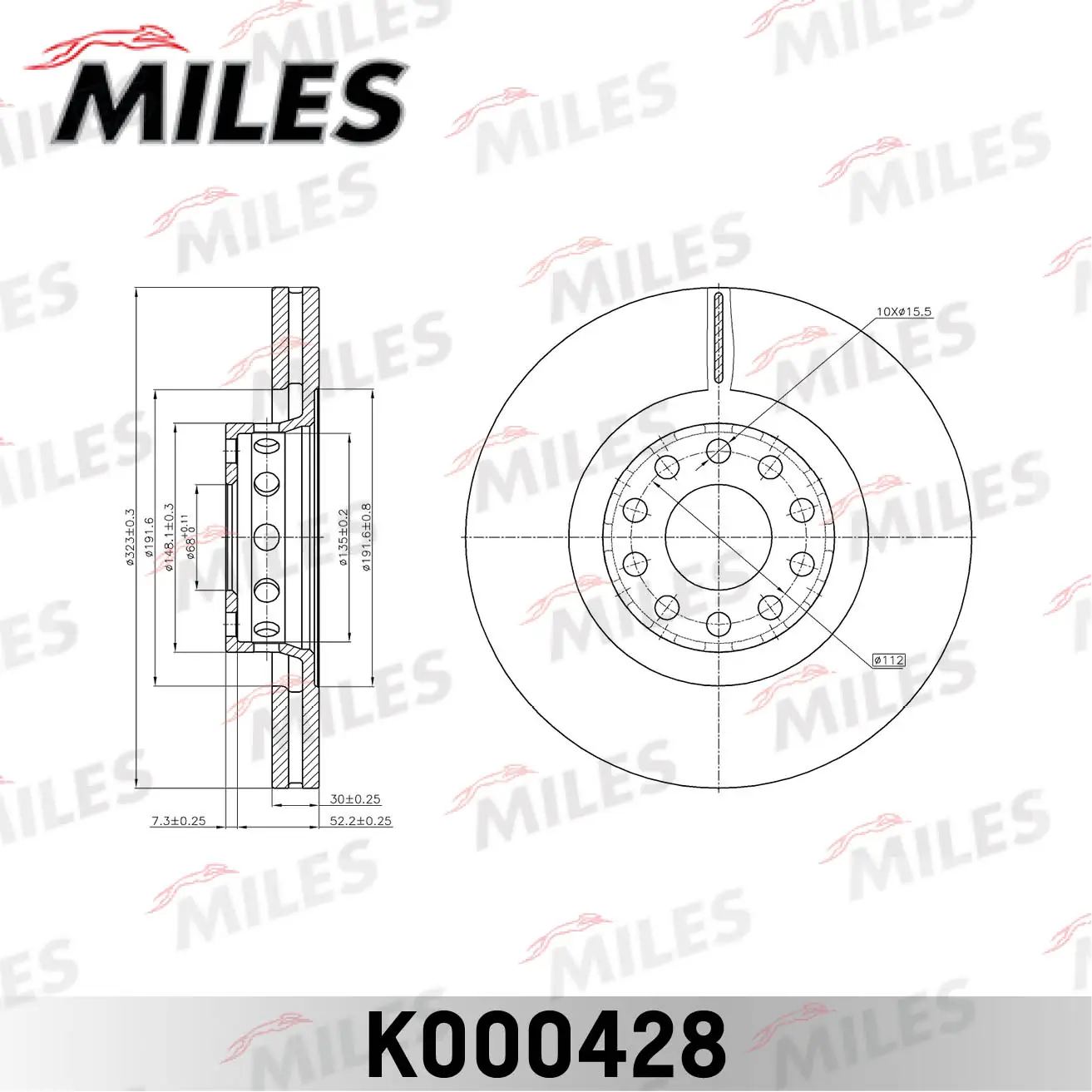 MILES féktárcsa - K000428 - TothCarparts