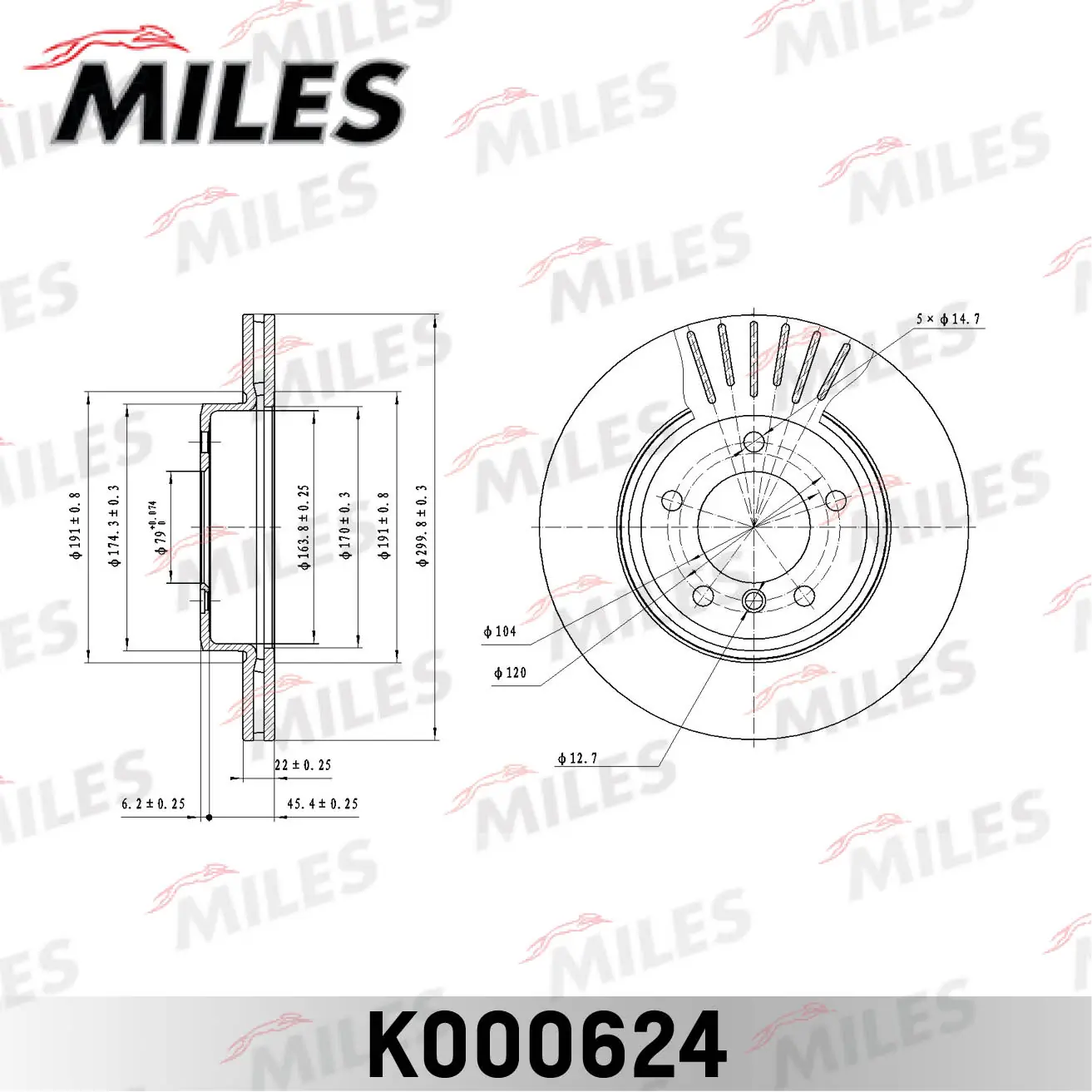 MILES féktárcsa - K000624 - TothCarparts