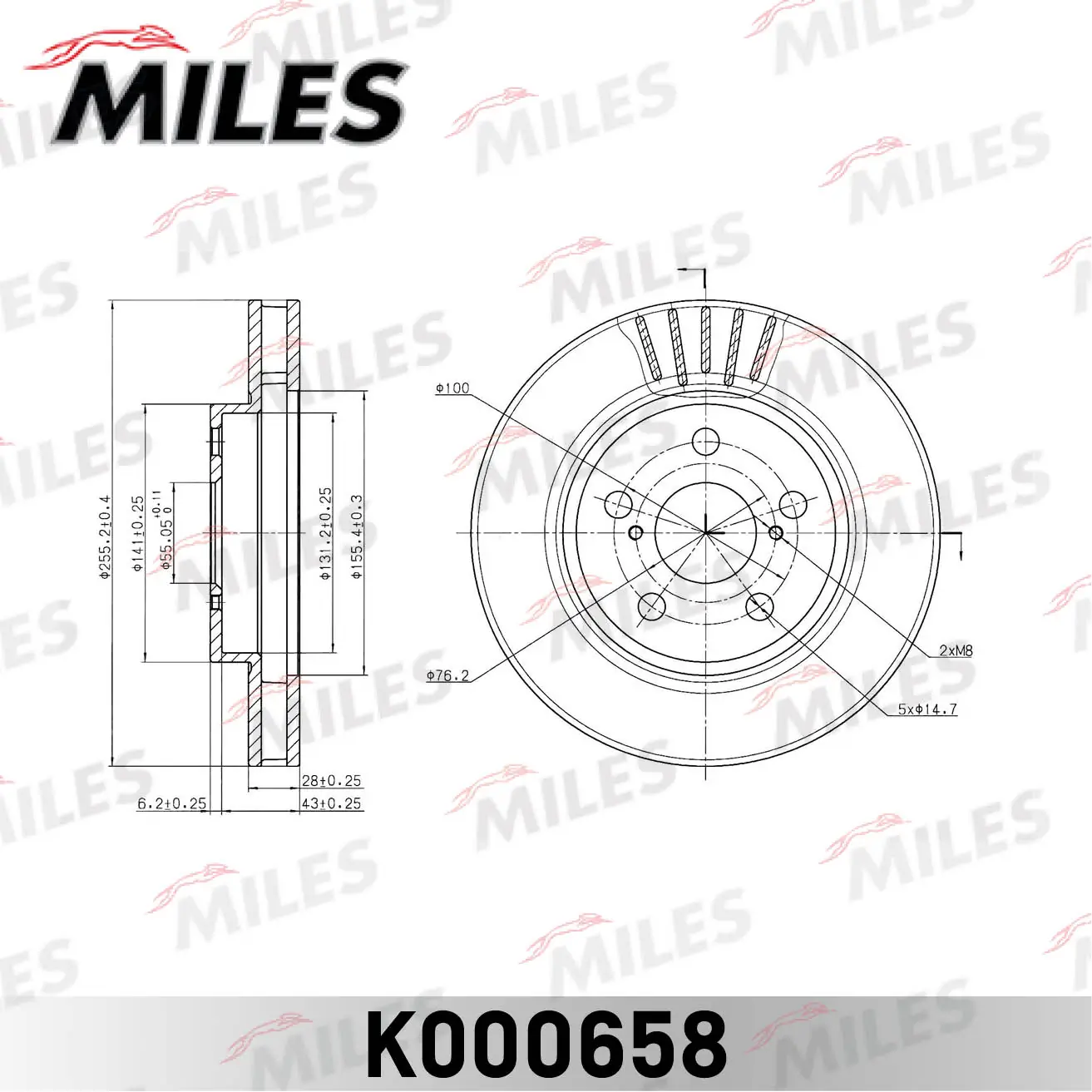MILES féktárcsa - K000658 - TothCarparts