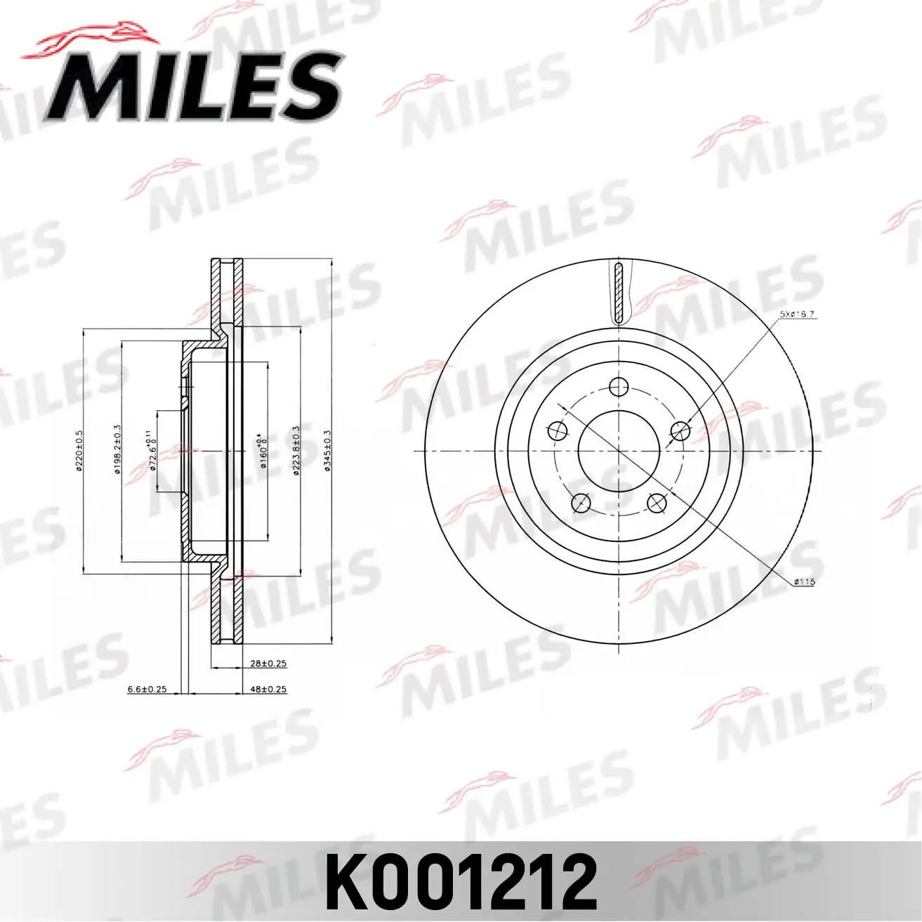 MILES féktárcsa - K001212 - TothCarparts