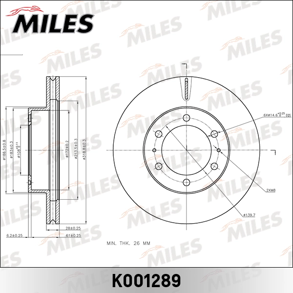 MILES féktárcsa - K001289 - TothCarparts