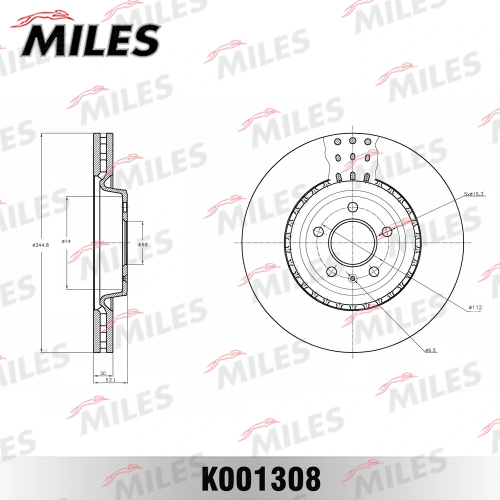 MILES féktárcsa - K001308 - TothCarparts