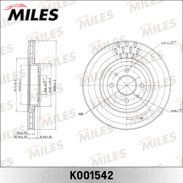 MILES féktárcsa - K001542 - TothCarparts