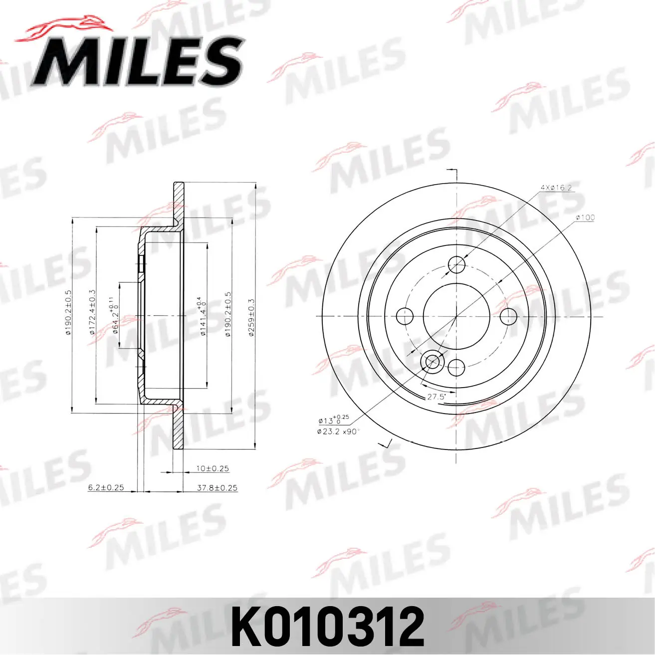 MILES féktárcsa - K010312 - TothCarparts