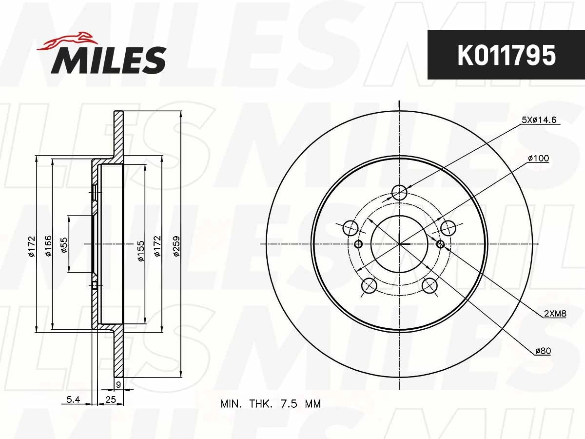 MILES féktárcsa - K011795 - TothCarparts