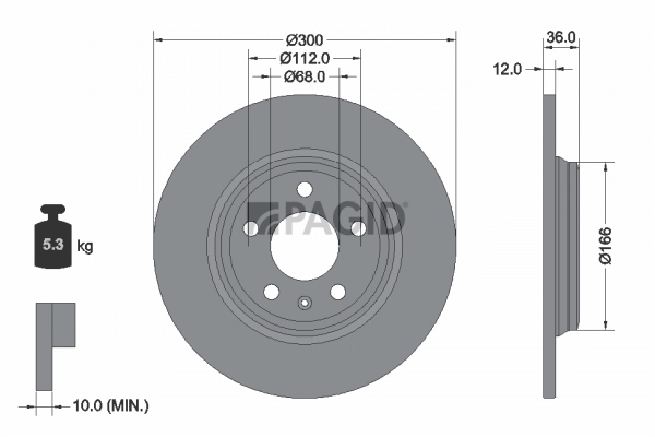 PAGID féktárcsa - 55828NC - TothCarparts