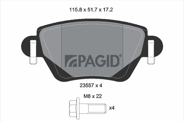 PAGID fékbetétkészlet, tárcsafék - T1211N - TothCarparts