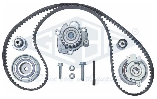 GEBA Vízpumpa + fogasszíj készlet - K11075A - TothCarparts