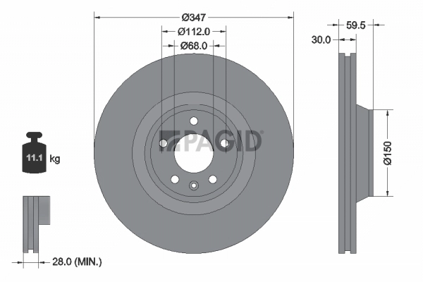 PAGID féktárcsa - 54324NHC - TothCarparts
