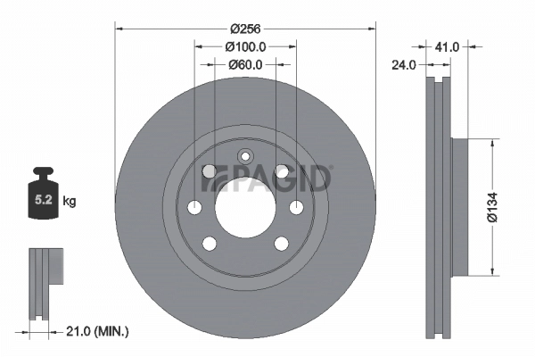 PAGID féktárcsa - 52415NC - TothCarparts
