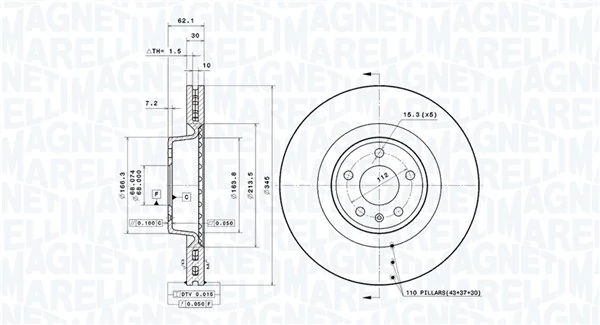 MAGNETI MARELLI féktárcsa - 360406192701 - TothCarparts