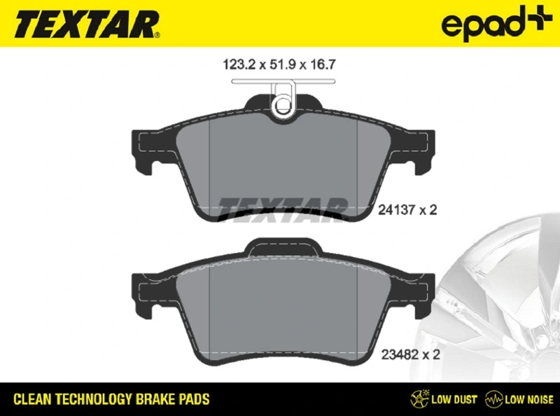 TEXTAR fékbetétkészlet, tárcsafék - 2413701CP - TothCarparts