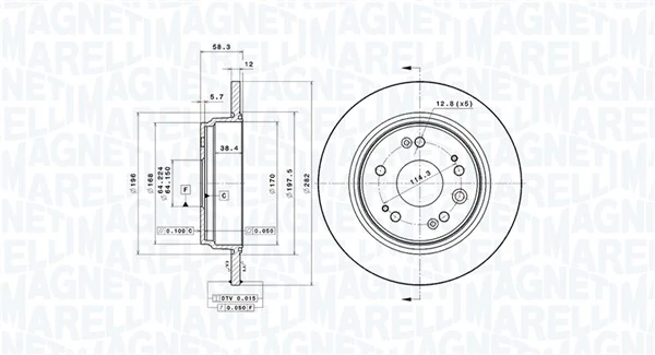 MAGNETI MARELLI féktárcsa - 360406208200 - TothCarparts