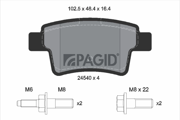 PAGID fékbetétkészlet, tárcsafék - T1703N - TothCarparts