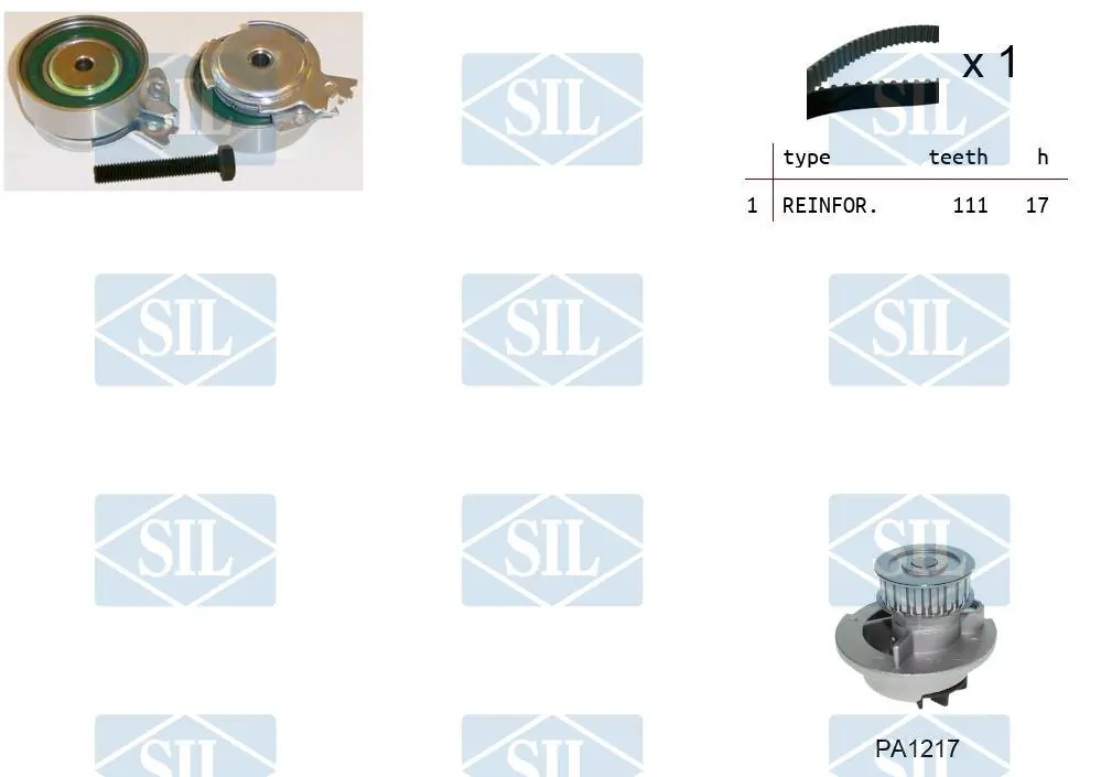 Saleri SIL Vízpumpa + fogasszíj készlet - K1PA1217 - TothCarparts