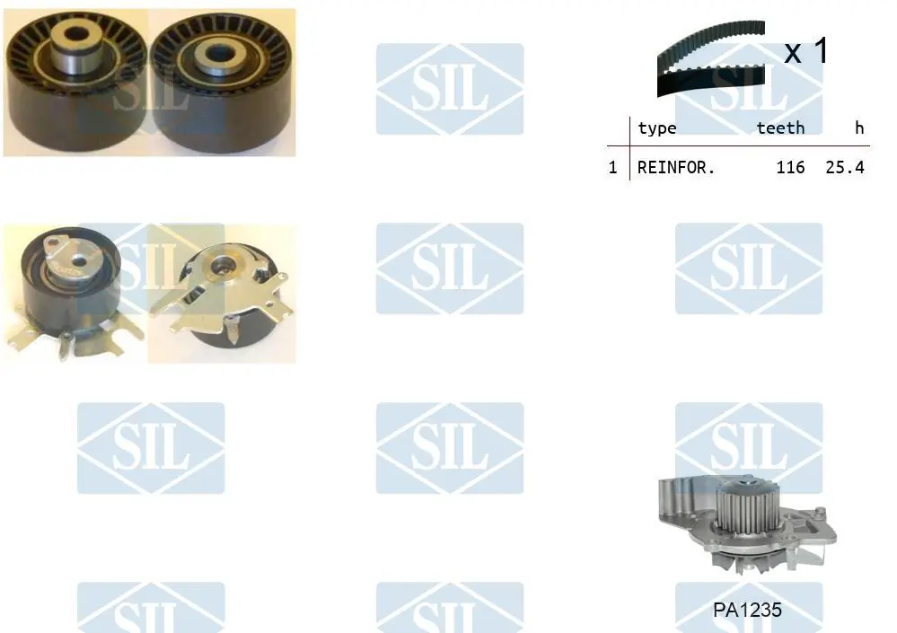 Saleri SIL Vízpumpa + fogasszíj készlet - K1PA1235 - TothCarparts