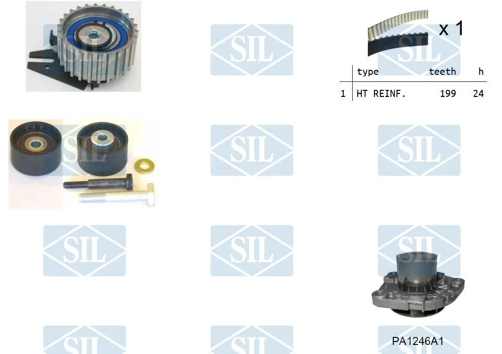 Saleri SIL Vízpumpa + fogasszíj készlet - K1PA1246A1 - TothCarparts
