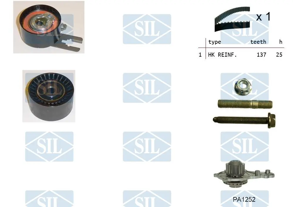 Saleri SIL Vízpumpa + fogasszíj készlet - K1PA1252 - TothCarparts