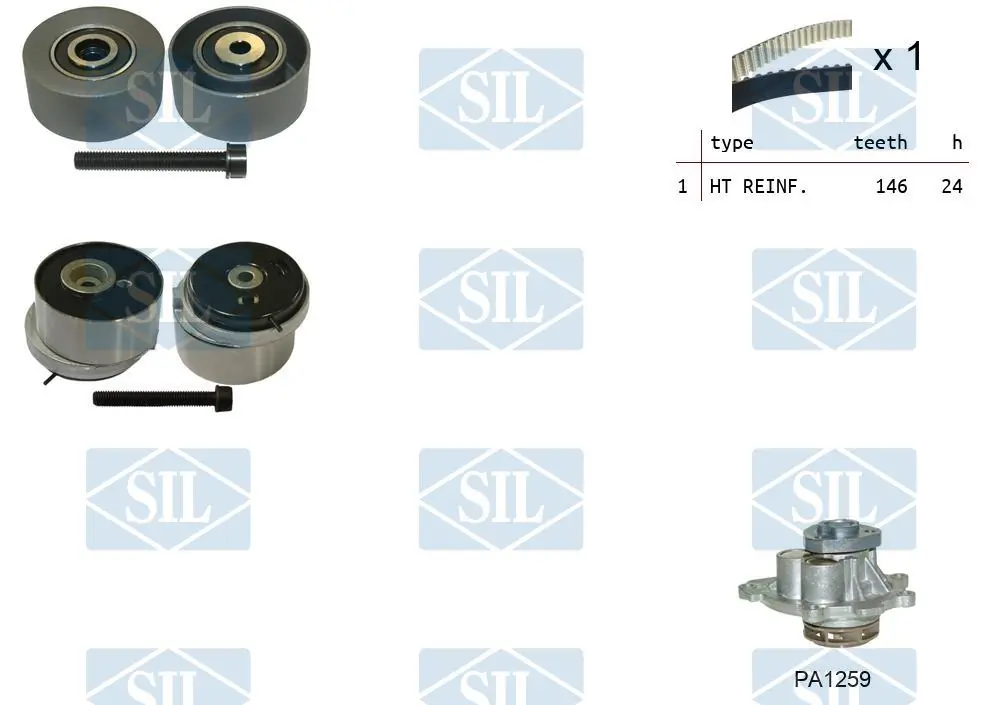 Saleri SIL Vízpumpa + fogasszíj készlet - K1PA1259 - TothCarparts